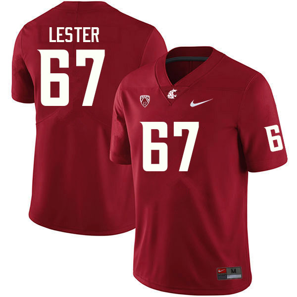Men #67 Jonny Lester Washington State Cougars College Football Jerseys Sale-Crimson